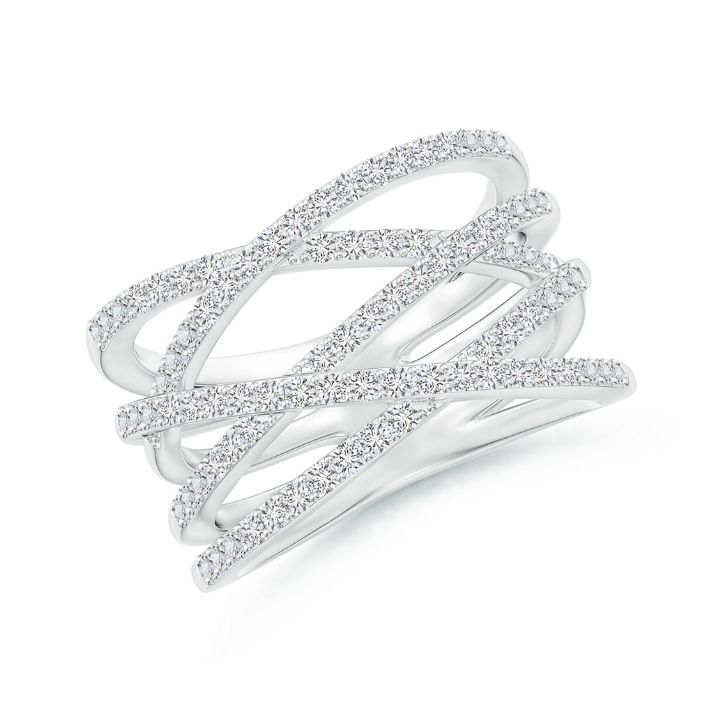 1.2mm HSI2 Entwined Diamond Wrap Ring in White Gold