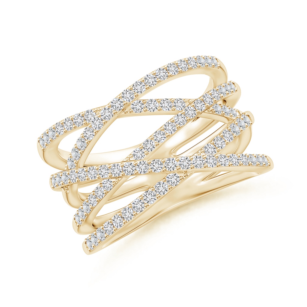 1.2mm HSI2 Entwined Diamond Wrap Ring in Yellow Gold 