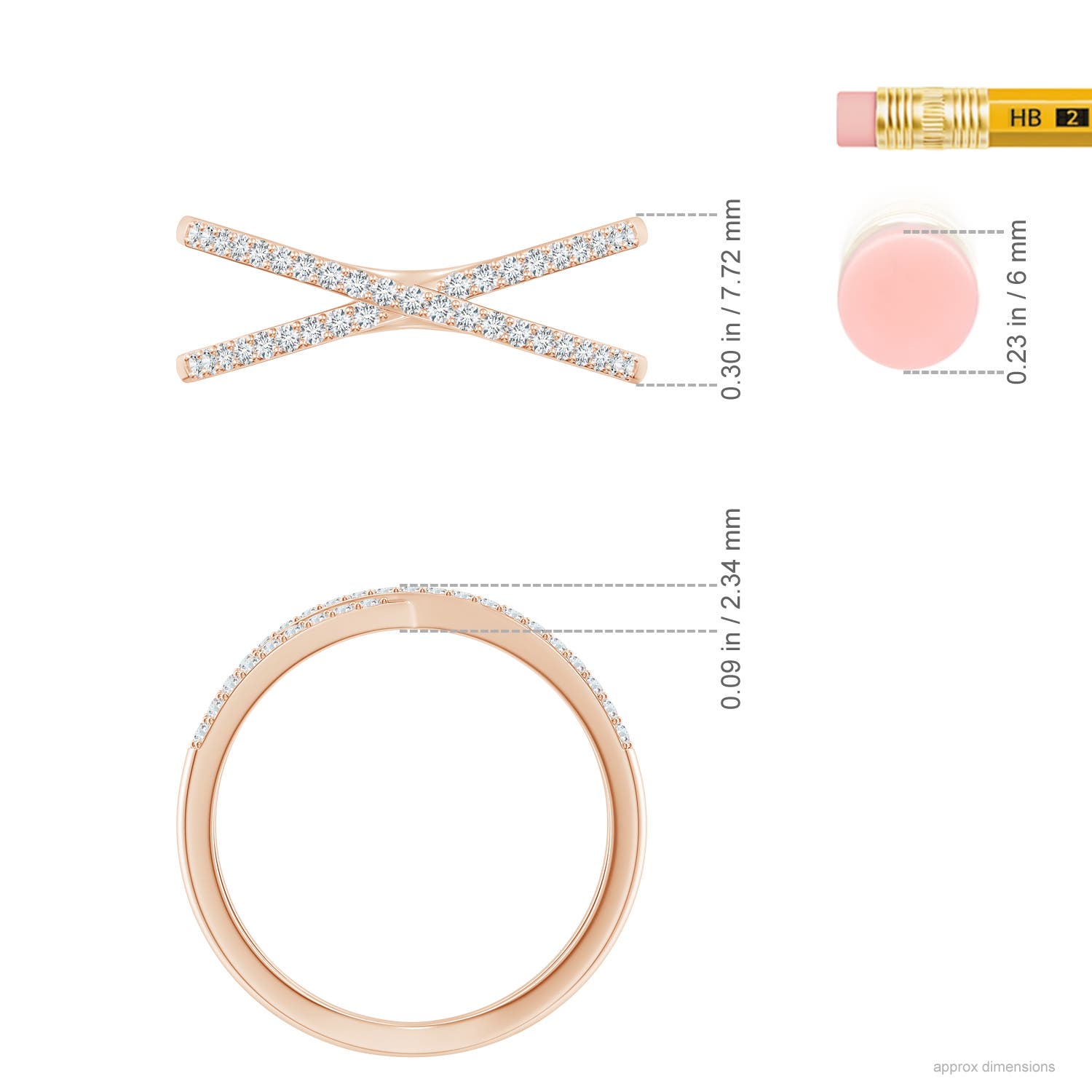 F-G, VS / 0.27 CT / 14 KT Rose Gold