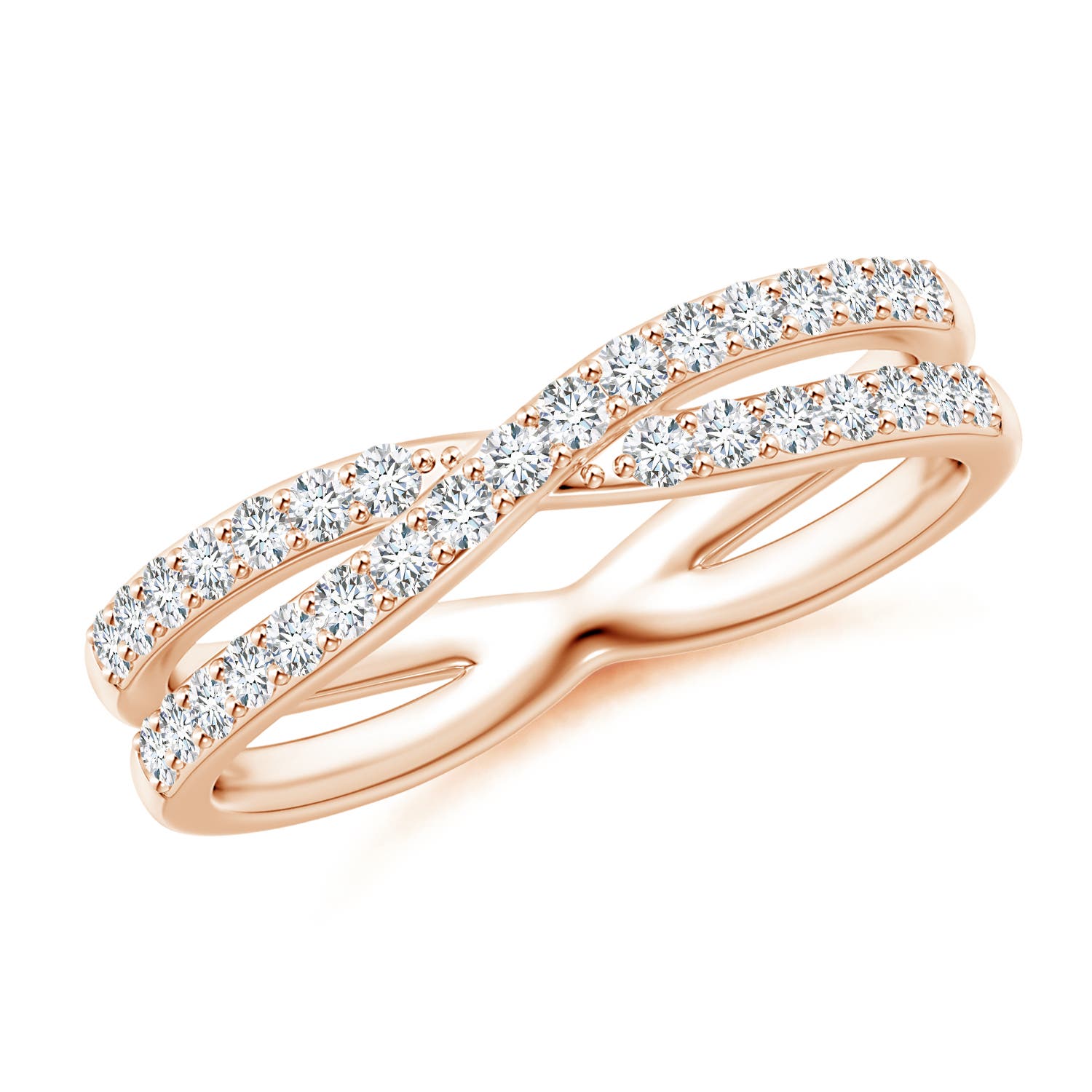 Diamond Crossover Wedding Ring | Angara