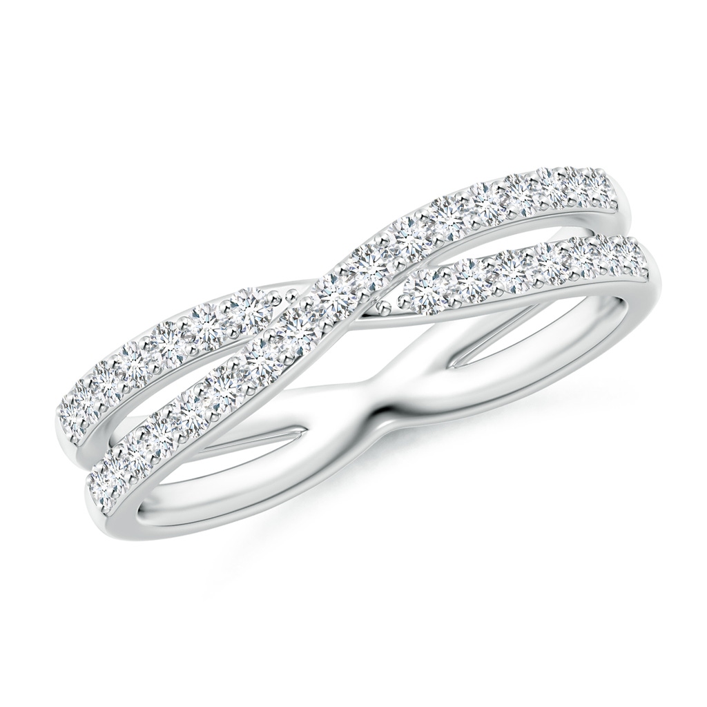 1.3mm GVS2 Diamond Crossover Wedding Band in White Gold