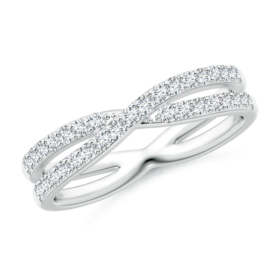 1.3mm GVS2 Diamond Crossover Wedding Band in White Gold 