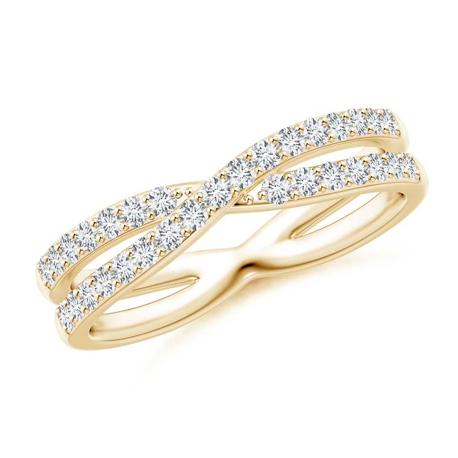 1.3mm GVS2 Diamond Crossover Wedding Band in Yellow Gold 