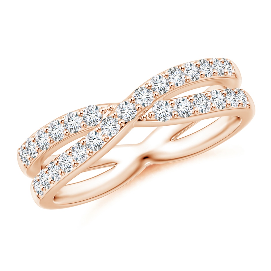 1.6mm GVS2 Diamond Crossover Wedding Band in Rose Gold 