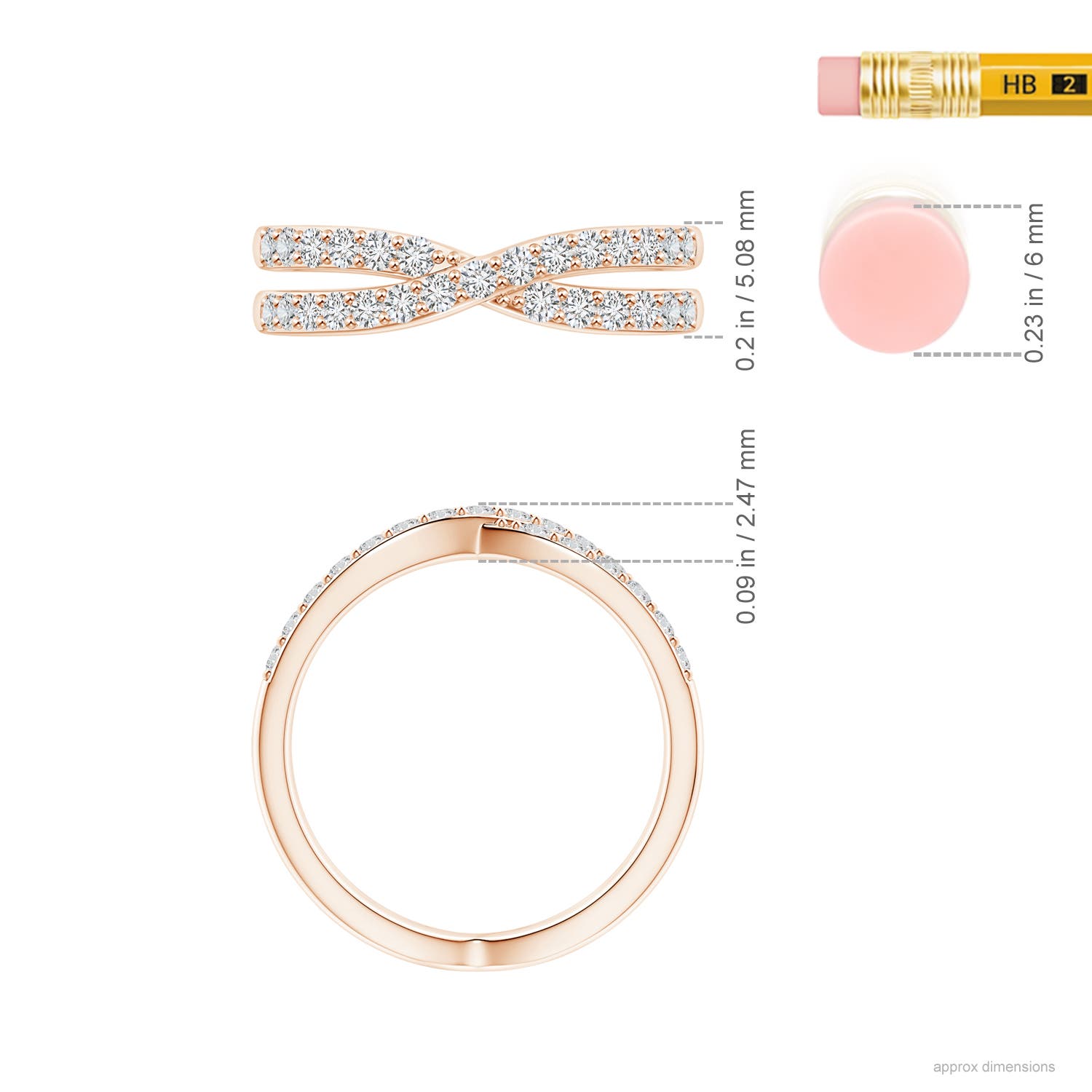 H, SI2 / 0.49 CT / 14 KT Rose Gold