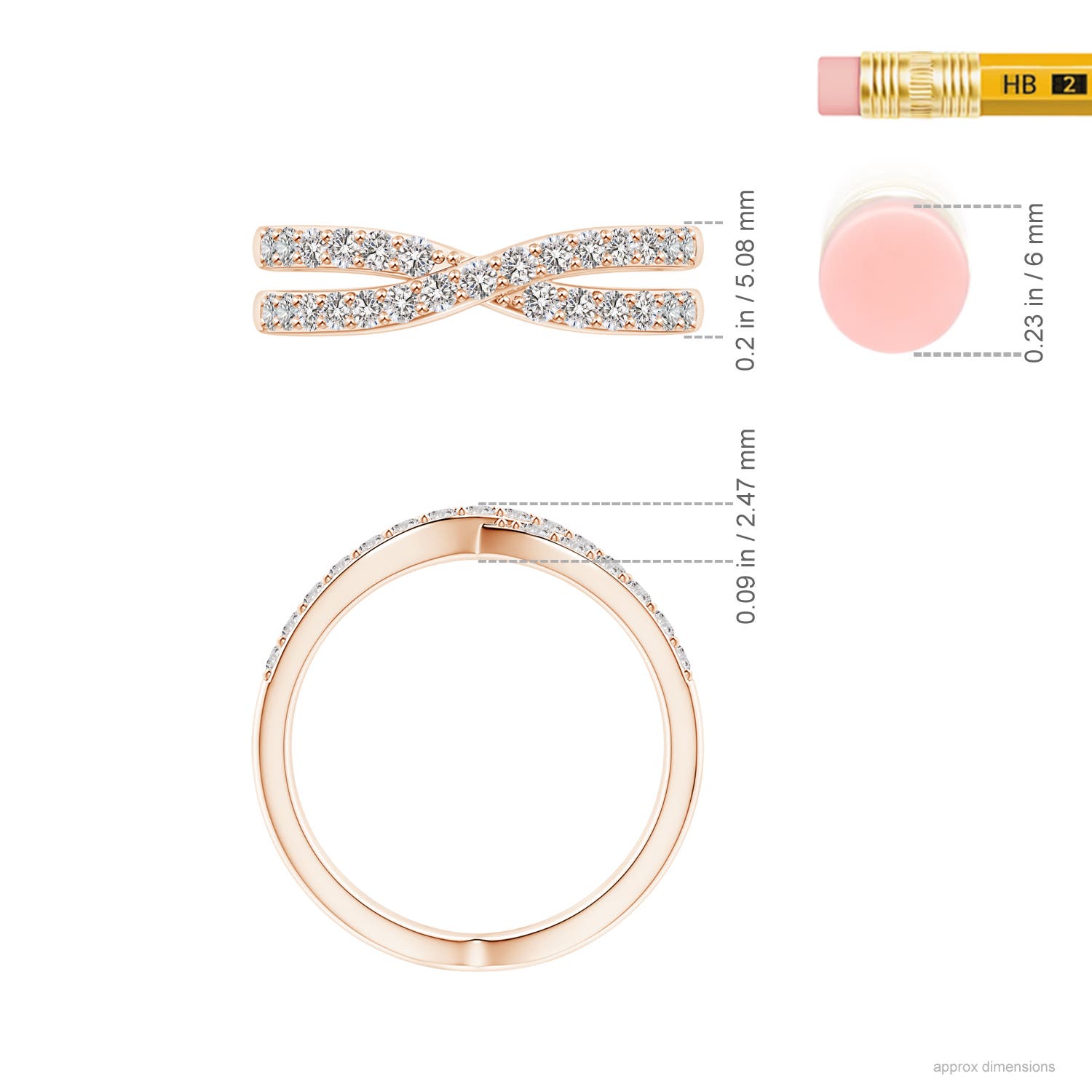 I-J, I1-I2 / 0.49 CT / 14 KT Rose Gold