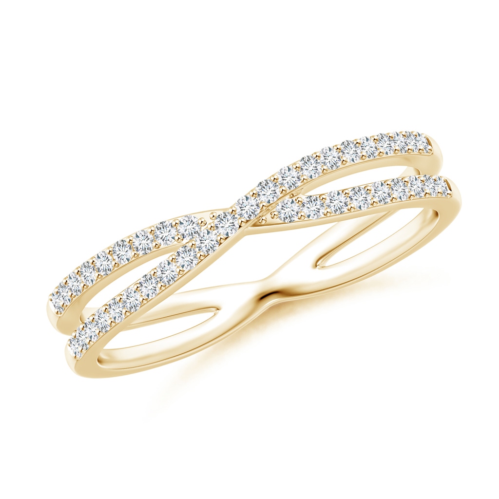 1mm GVS2 Diamond Crossover Wedding Band in Yellow Gold