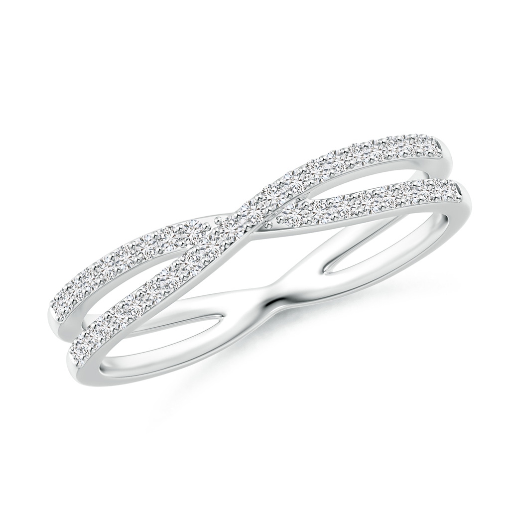 1mm HSI2 Diamond Crossover Wedding Band in White Gold