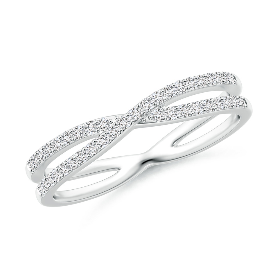 1mm HSI2 Diamond Crossover Wedding Band in White Gold 