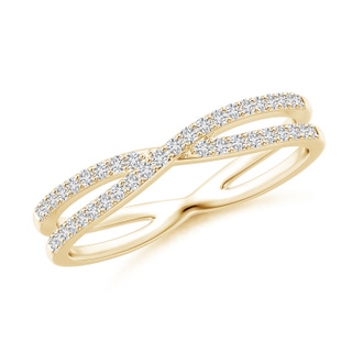 1mm HSI2 Diamond Crossover Wedding Band in Yellow Gold
