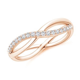 1.2mm GVS2 Infinity Twist Diamond Wedding Band in Rose Gold