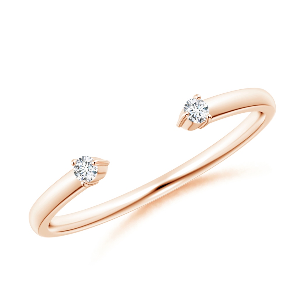 1.8mm GVS2 Two-Stone Diamond Open Ring in Rose Gold
