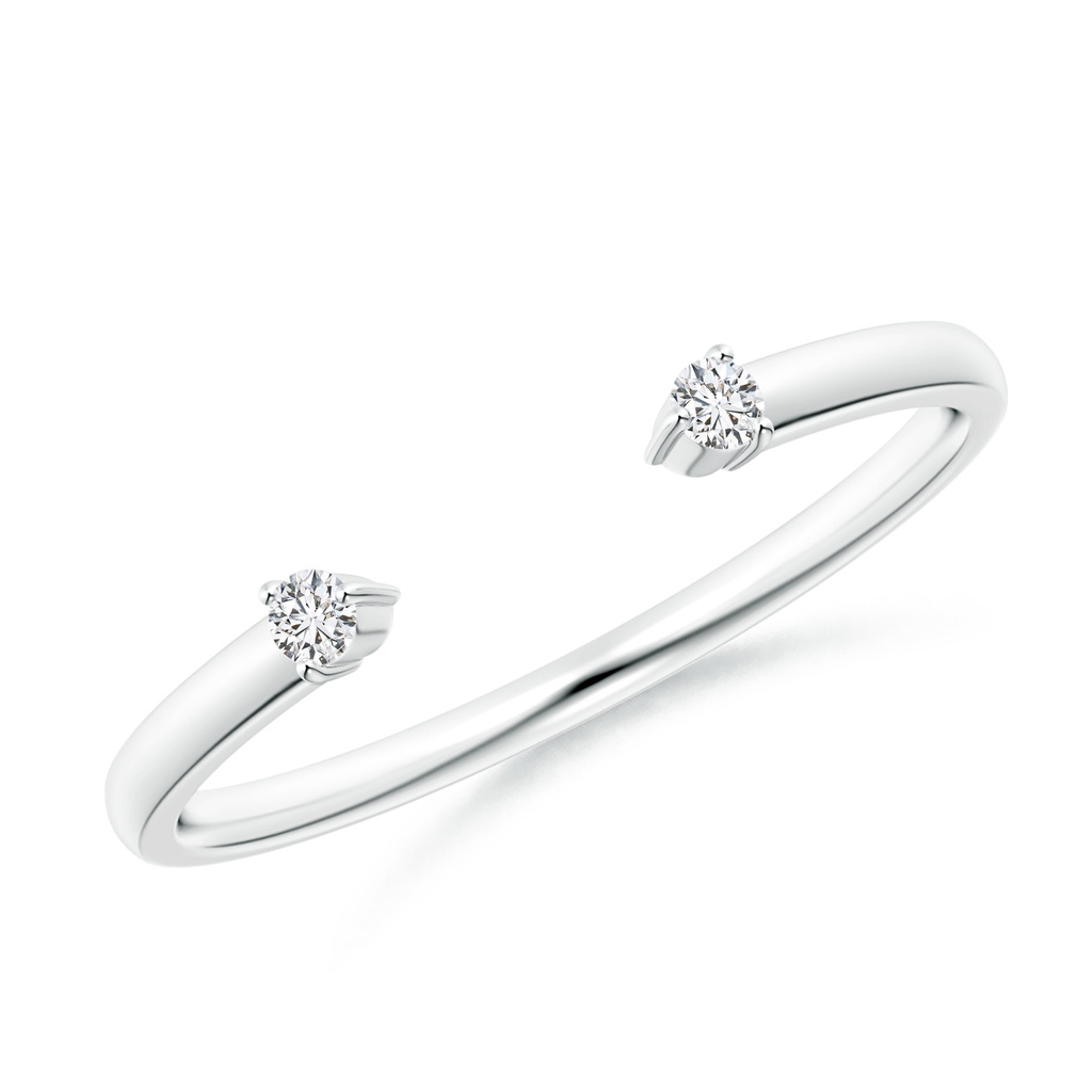 1.8mm HSI2 Two-Stone Diamond Open Ring in White Gold