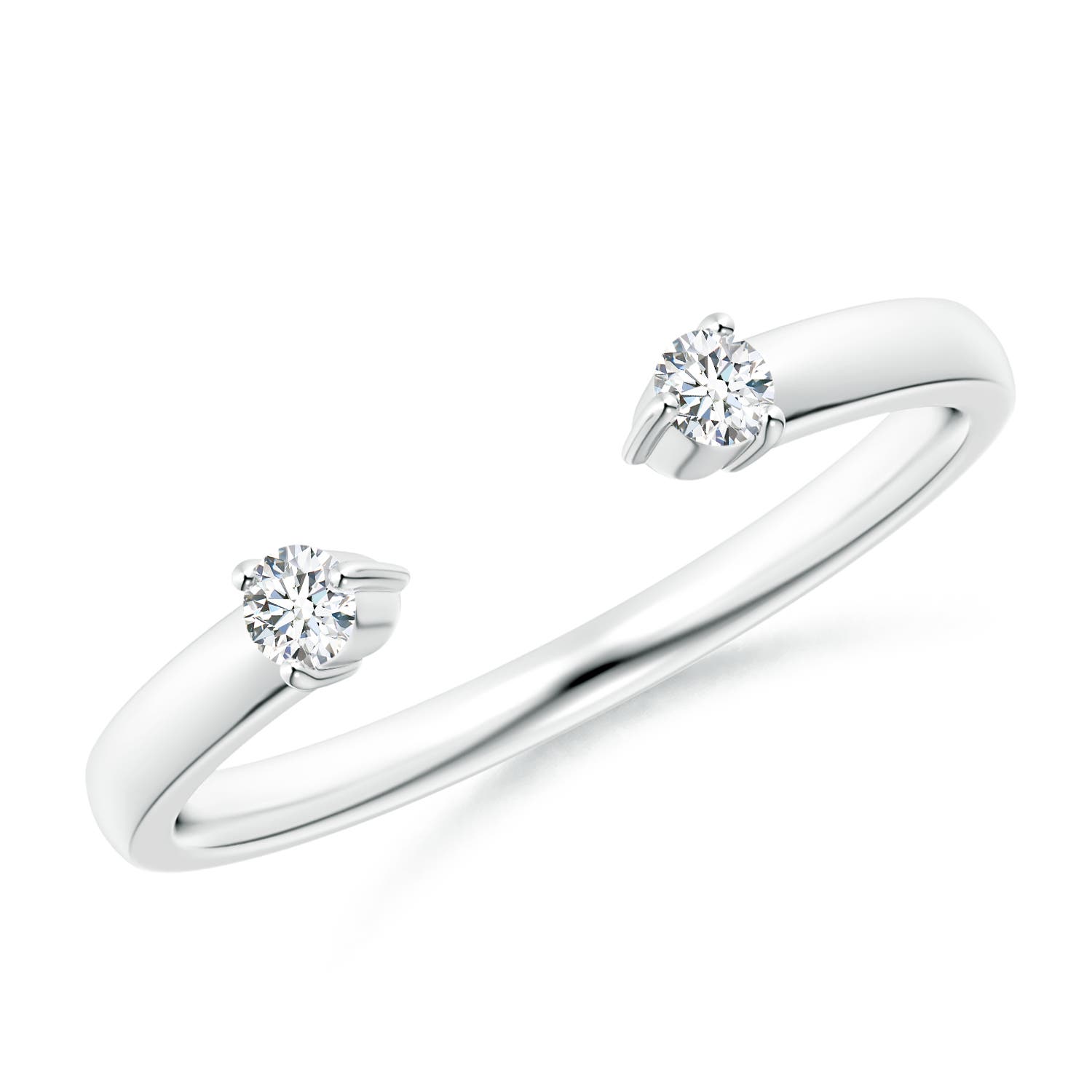 2.3mm GVS2 Two-Stone Diamond Open Ring in P950 Platinum
