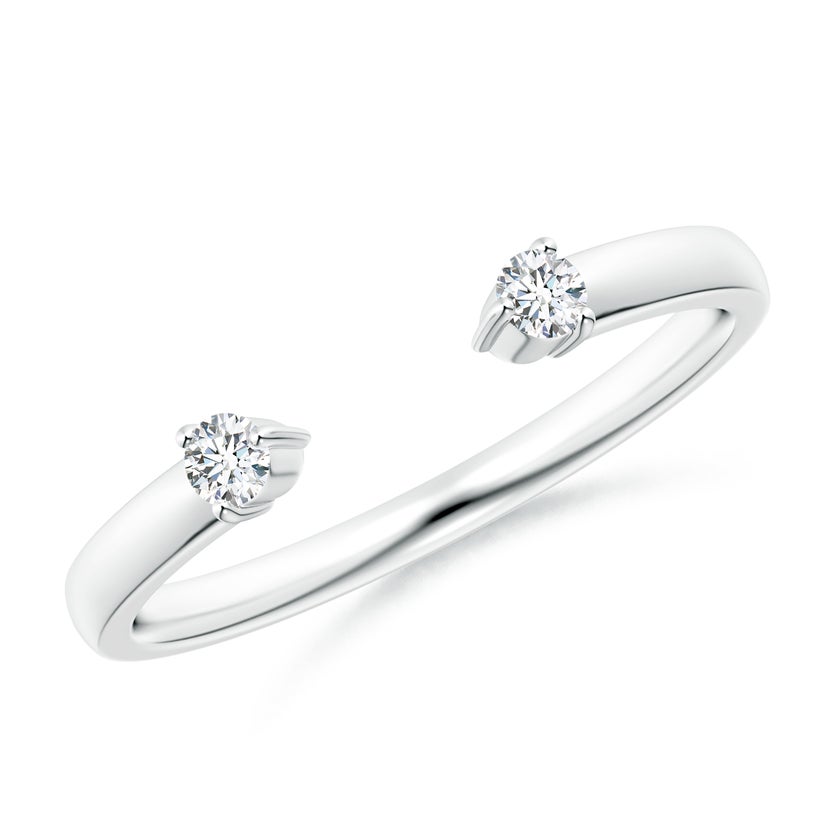 Two Stone Prong-Set Round Diamond Open Wedding Ring