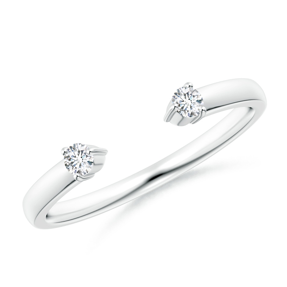 2.3mm GVS2 Two-Stone Diamond Open Ring in White Gold 