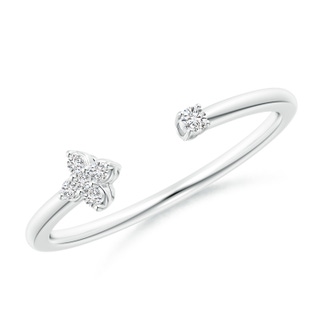 1.6mm HSI2 Diamond Stackable Floral Open Ring in 9K White Gold