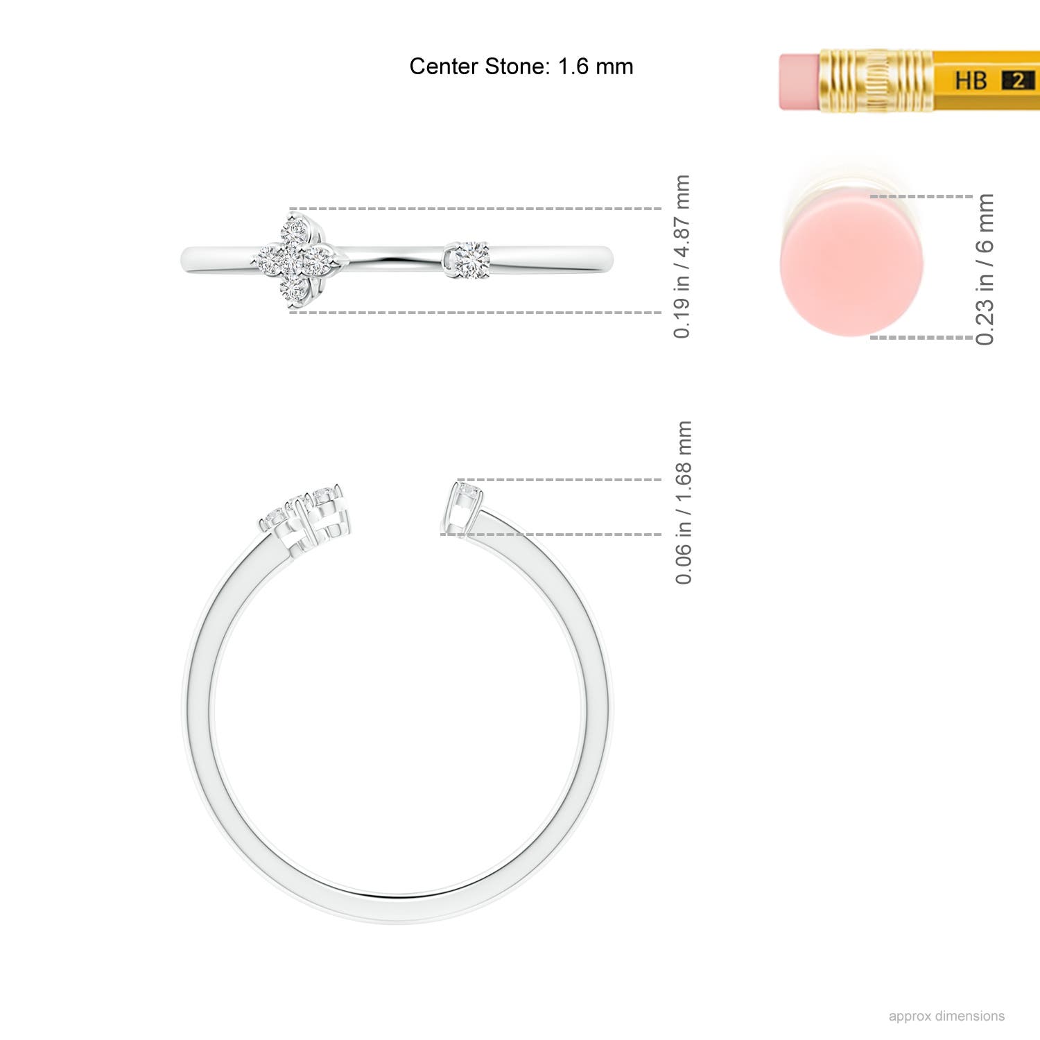 H, SI2 / 0.06 CT / 14 KT White Gold