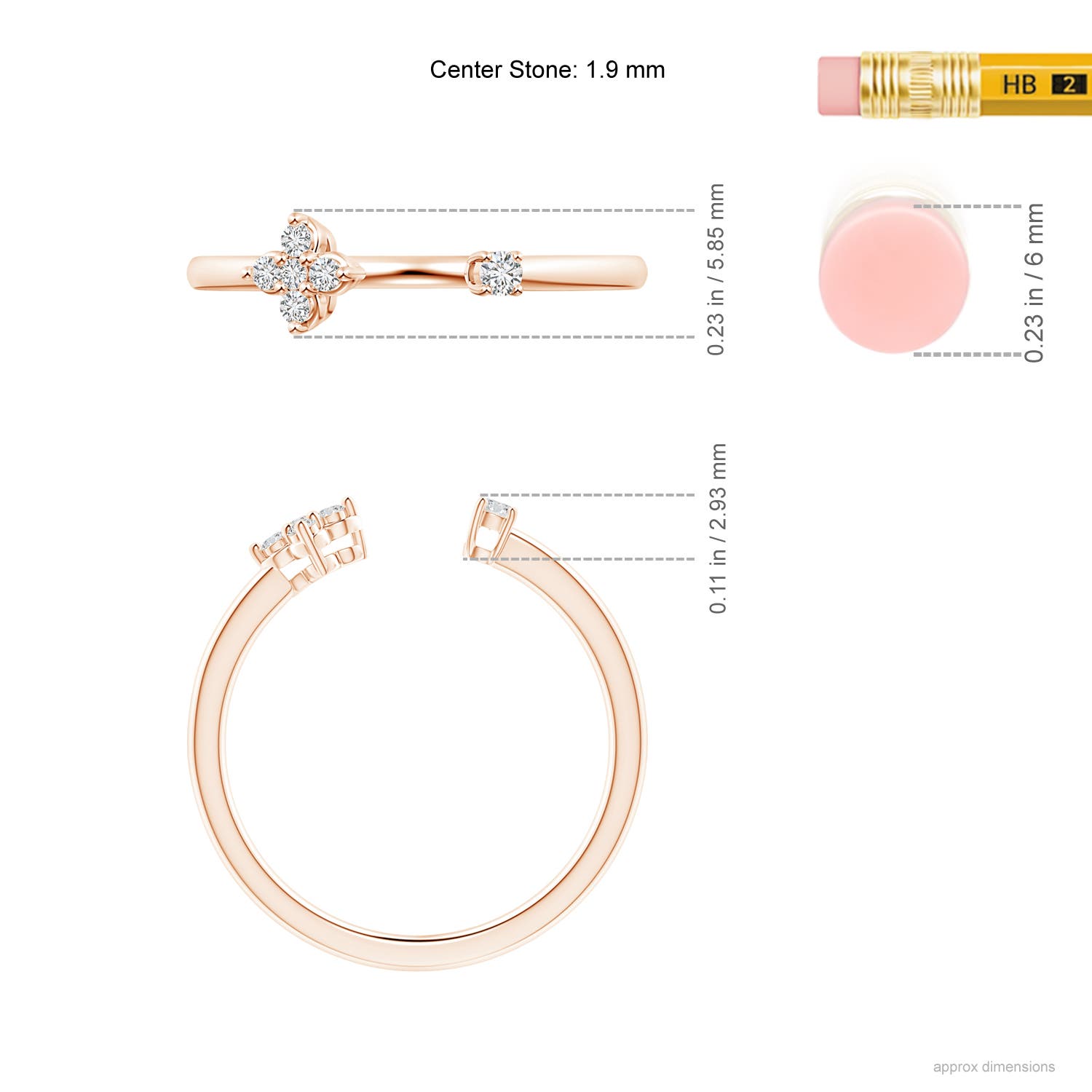 H, SI2 / 0.09 CT / 14 KT Rose Gold