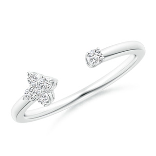 1.9mm HSI2 Diamond Stackable Floral Open Ring in White Gold