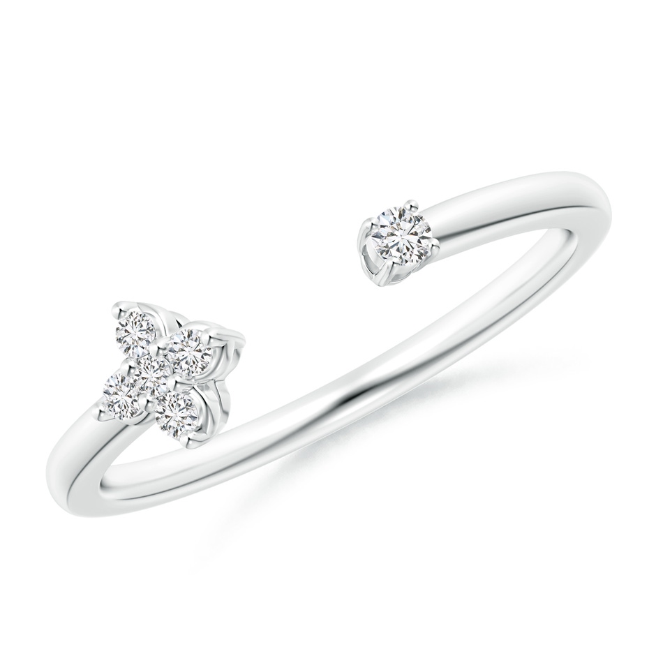 1.9mm HSI2 Diamond Stackable Floral Open Ring in White Gold 