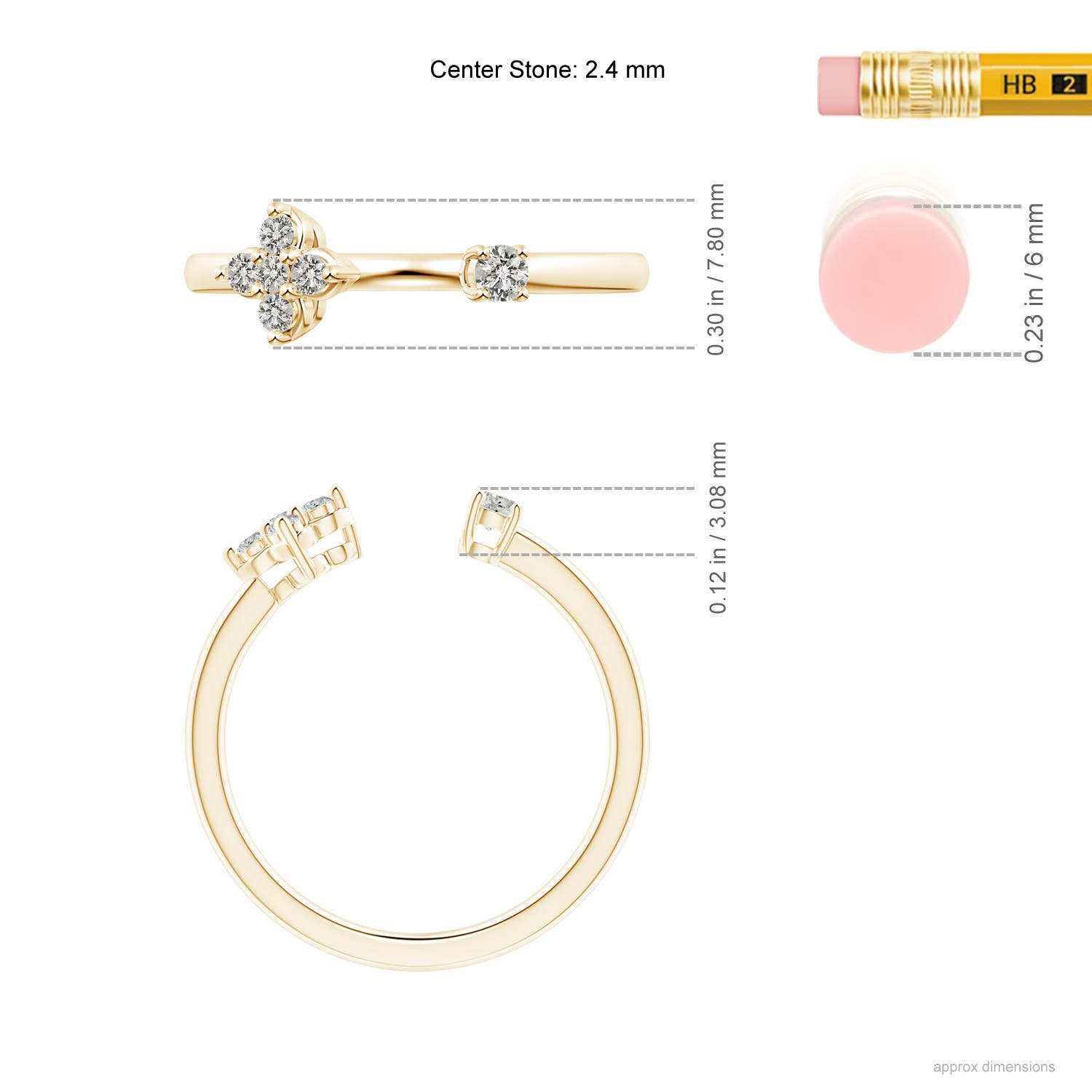 K, I3 / 0.21 CT / 14 KT Yellow Gold