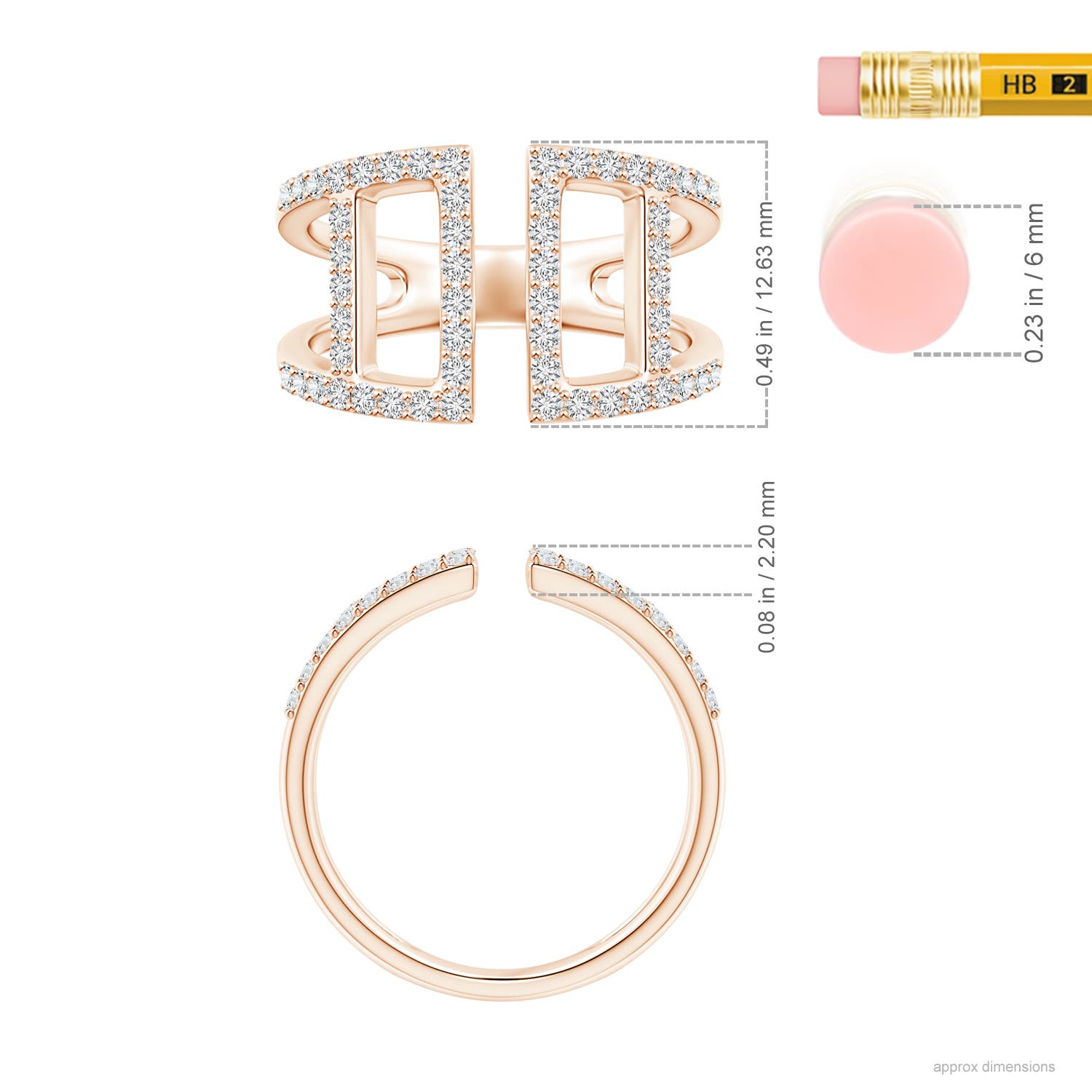 H, SI2 / 0.54 CT / 14 KT Rose Gold