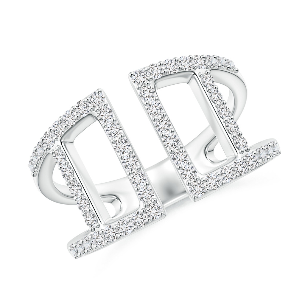 1.3mm HSI2 Prong-Set Diamond Open Cuff Ring in White Gold