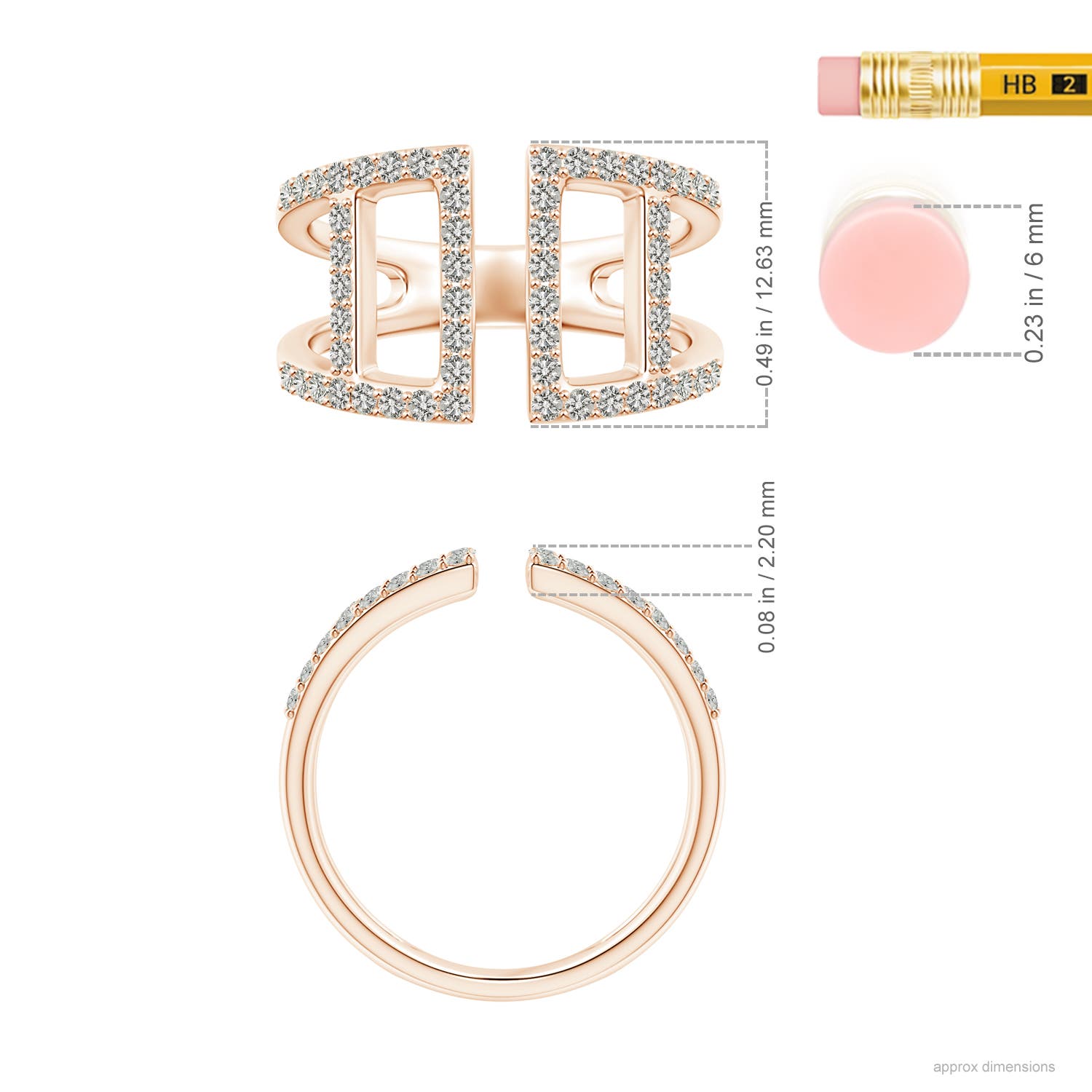 K, I3 / 0.54 CT / 14 KT Rose Gold