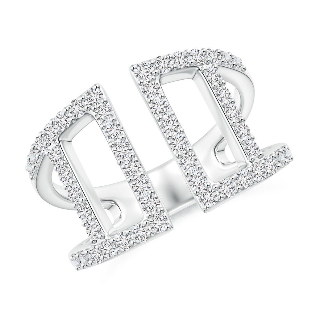 1.55mm HSI2 Prong-Set Diamond Open Cuff Ring in White Gold