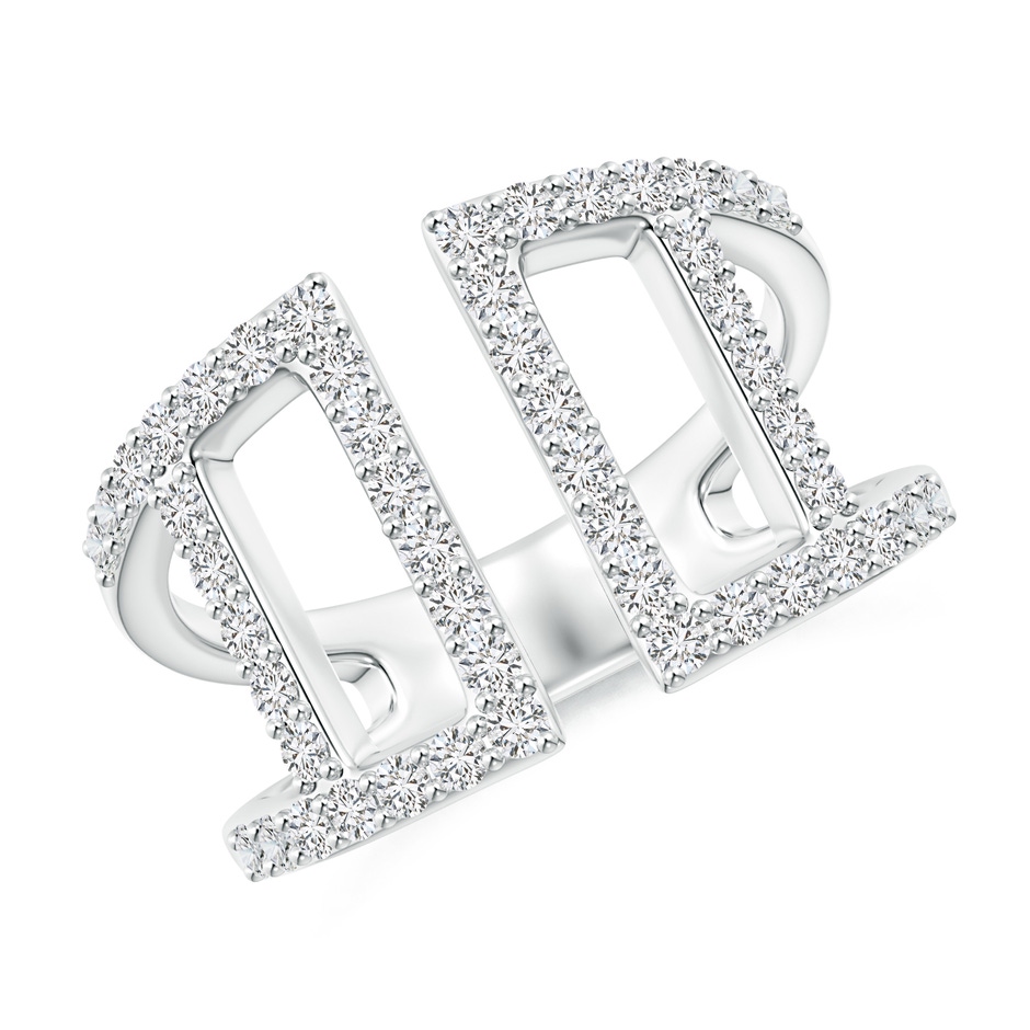 1.55mm HSI2 Prong-Set Diamond Open Cuff Ring in White Gold 