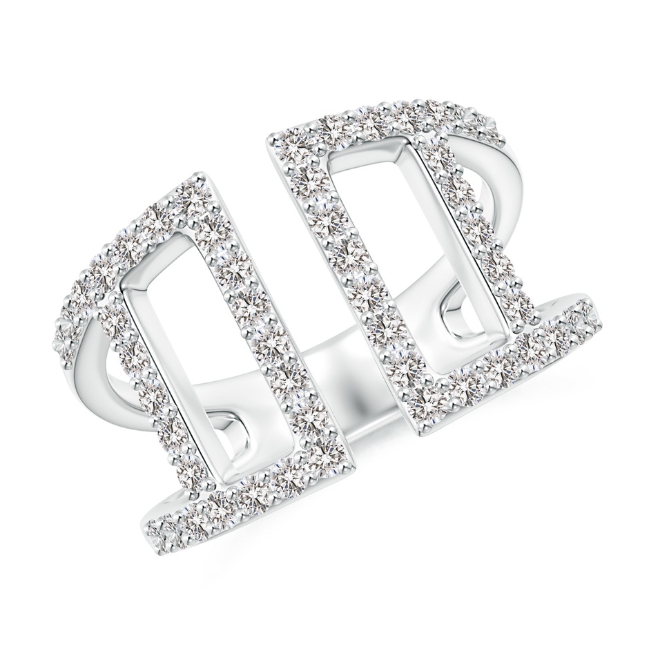 1.55mm IJI1I2 Prong-Set Diamond Open Cuff Ring in White Gold 