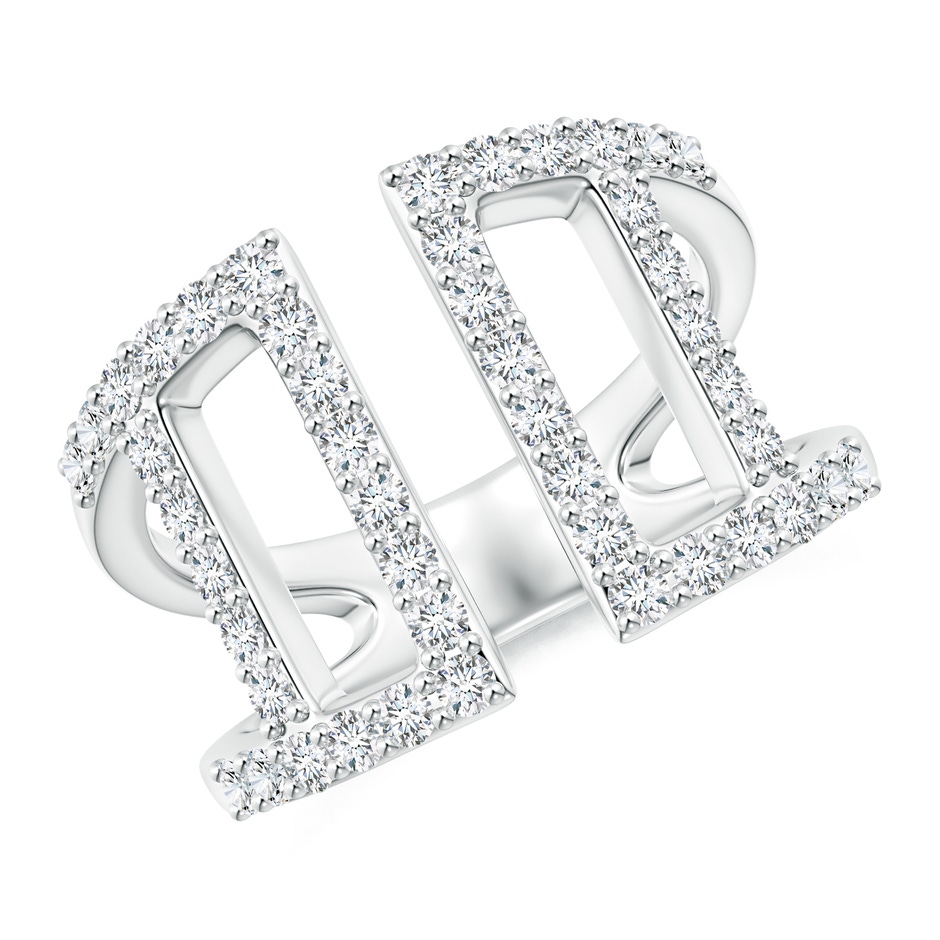 1.7mm GVS2 Prong-Set Diamond Open Cuff Ring in White Gold 