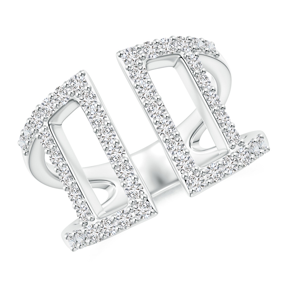 1.7mm HSI2 Prong-Set Diamond Open Cuff Ring in White Gold 