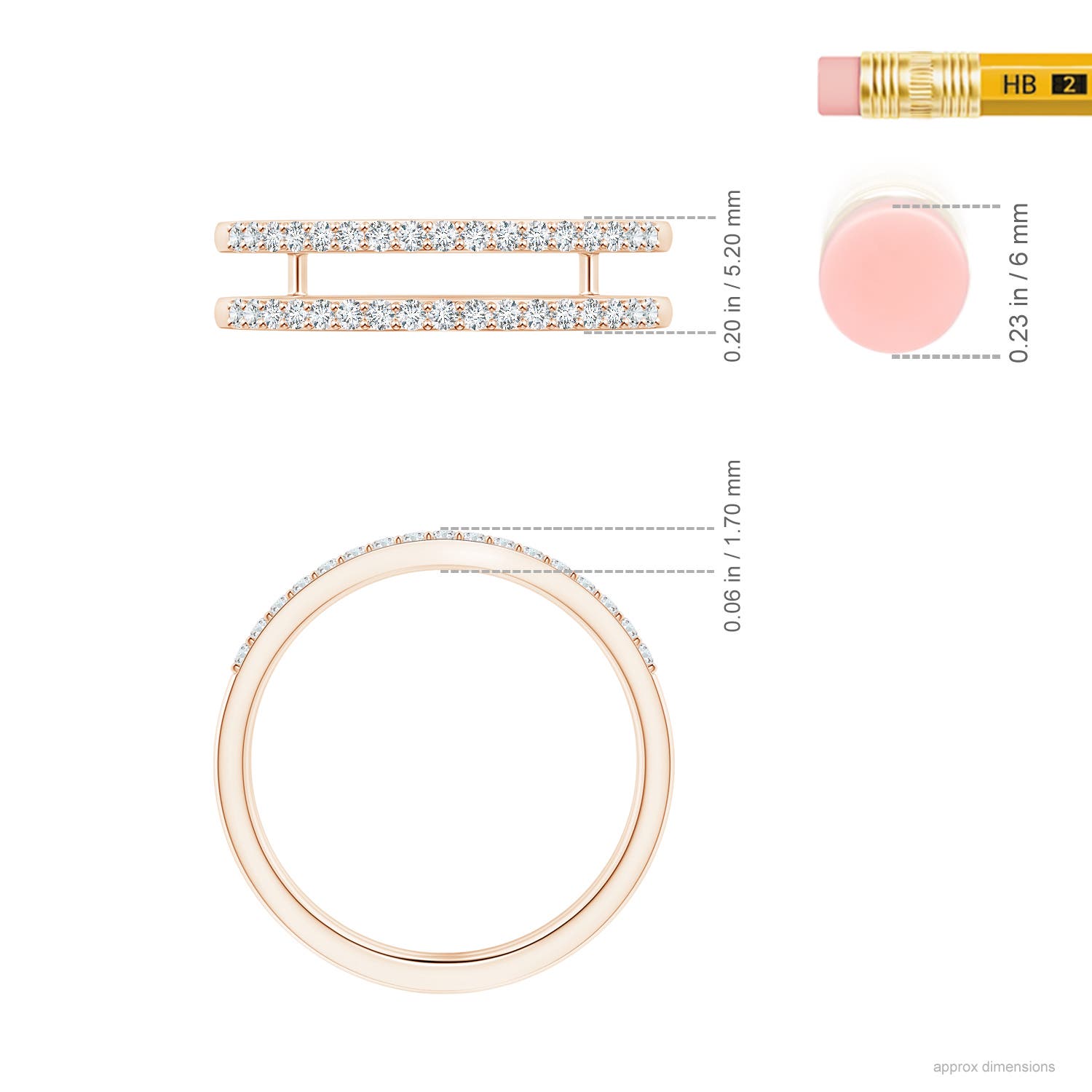 G, VS2 / 0.34 CT / 14 KT Rose Gold