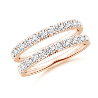 2.25mm GVS2 Prong-Set Diamond Double Ring in 18K Rose Gold