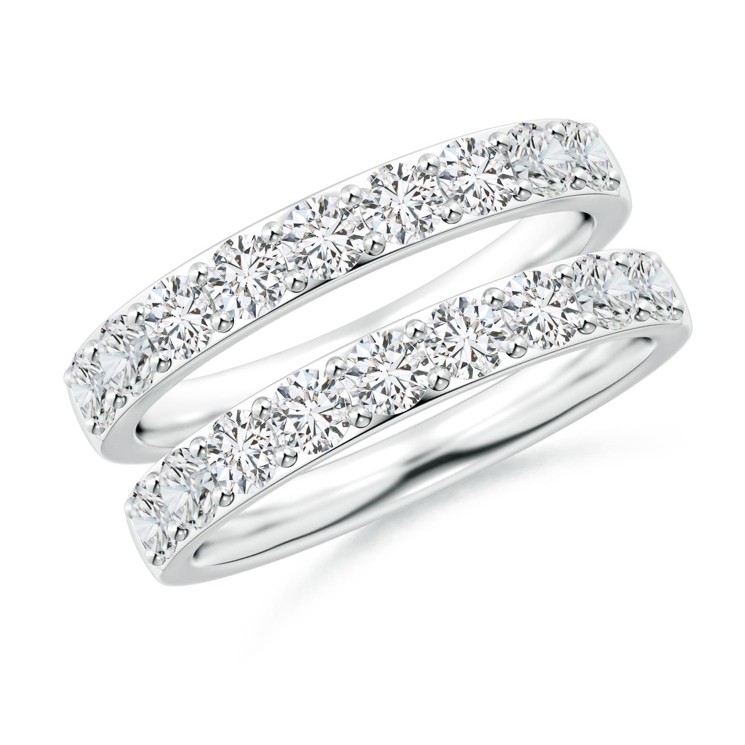 2.75mm HSI2 Prong-Set Diamond Double Ring in P950 Platinum