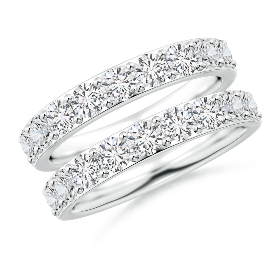 3.1mm HSI2 Prong-Set Diamond Double Ring in White Gold 