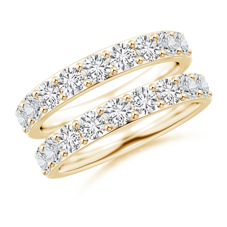 3.1mm HSI2 Prong-Set Diamond Double Ring in Yellow Gold 