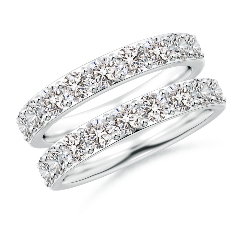 3.1mm IJI1I2 Prong-Set Diamond Double Ring in 18K White Gold 