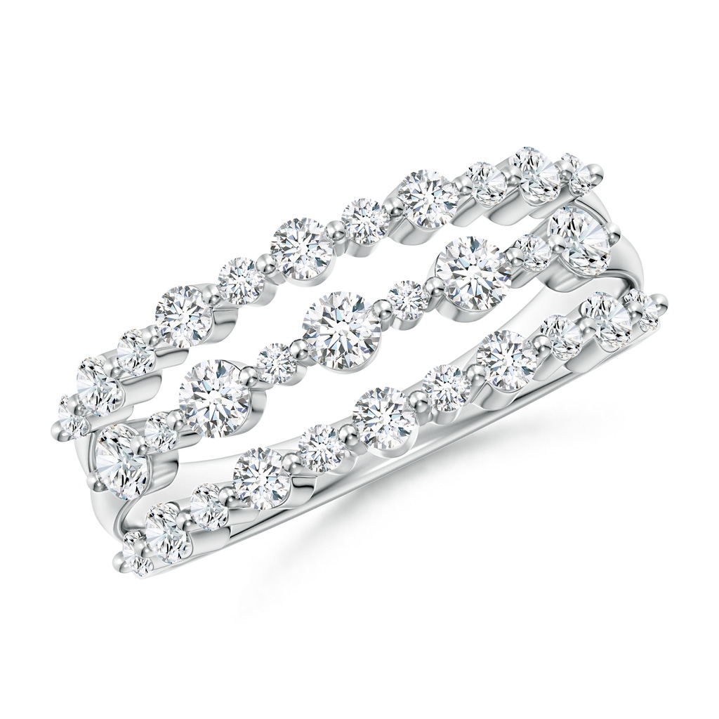 2.5mm GVS2 Three Row Alternating Diamond Anniversary Ring in P950 Platinum