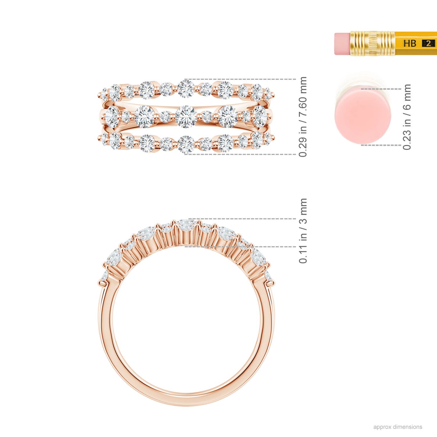 G, VS2 / 0.74 CT / 14 KT Rose Gold