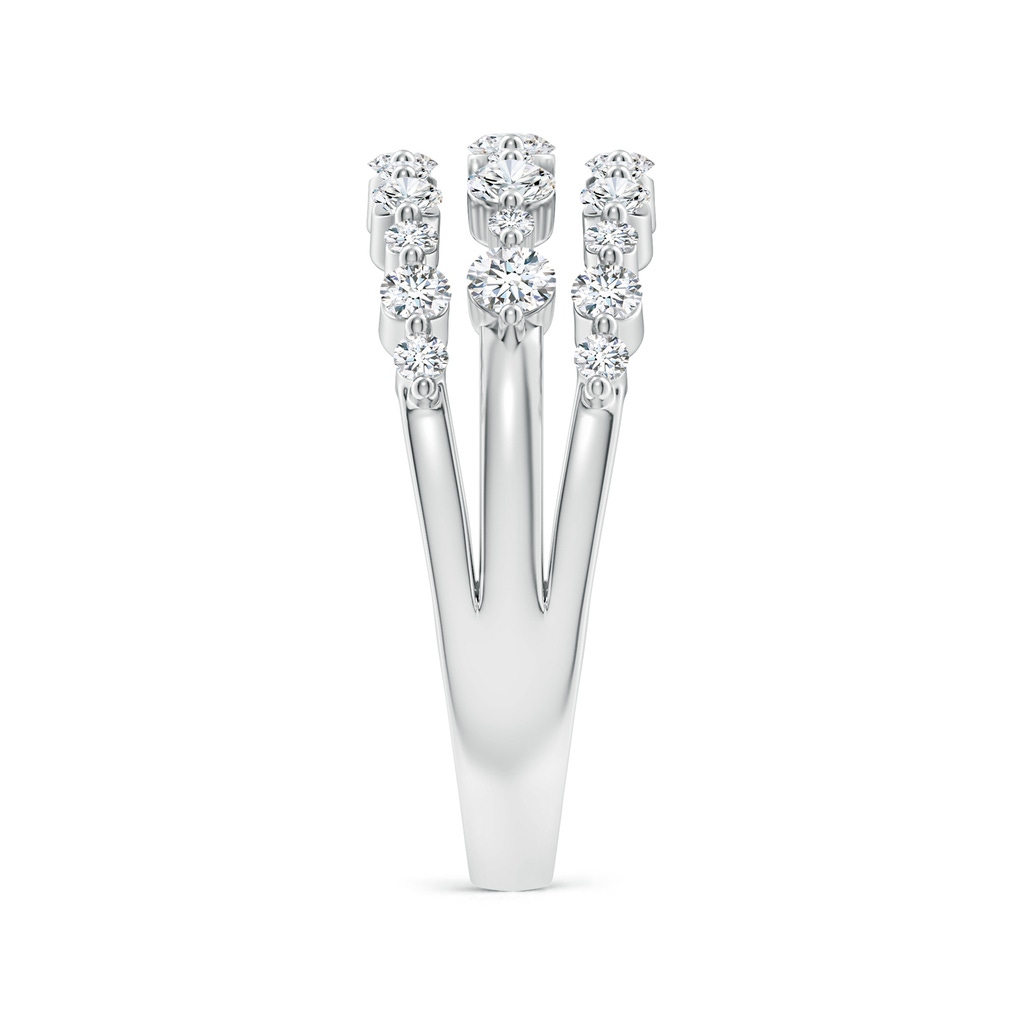 2.5mm GVS2 Three Row Alternating Diamond Anniversary Ring in White Gold - body_hand