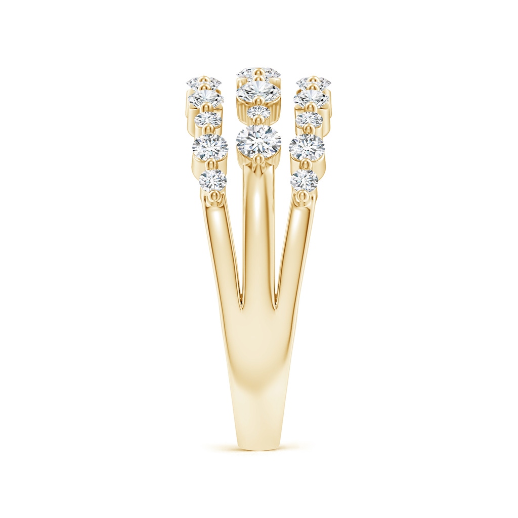 2.5mm GVS2 Three Row Alternating Diamond Anniversary Ring in Yellow Gold - body_hand