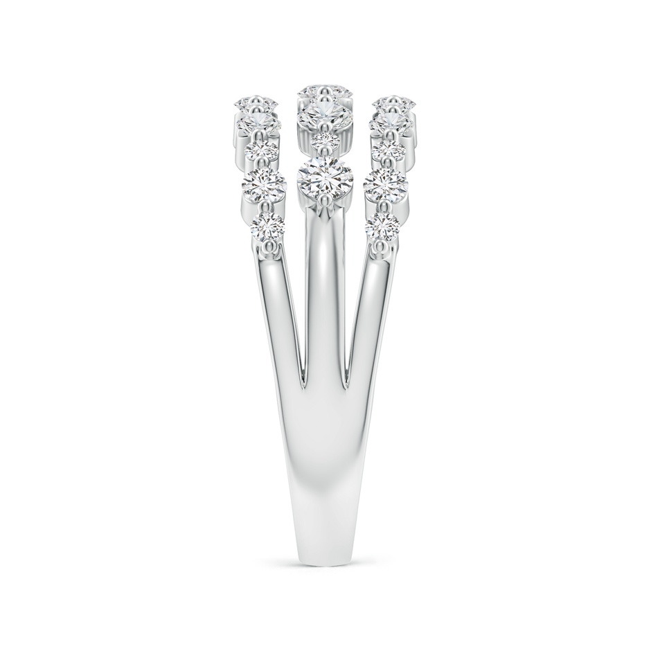 2.5mm HSI2 Three Row Alternating Diamond Anniversary Ring in White Gold body-hand