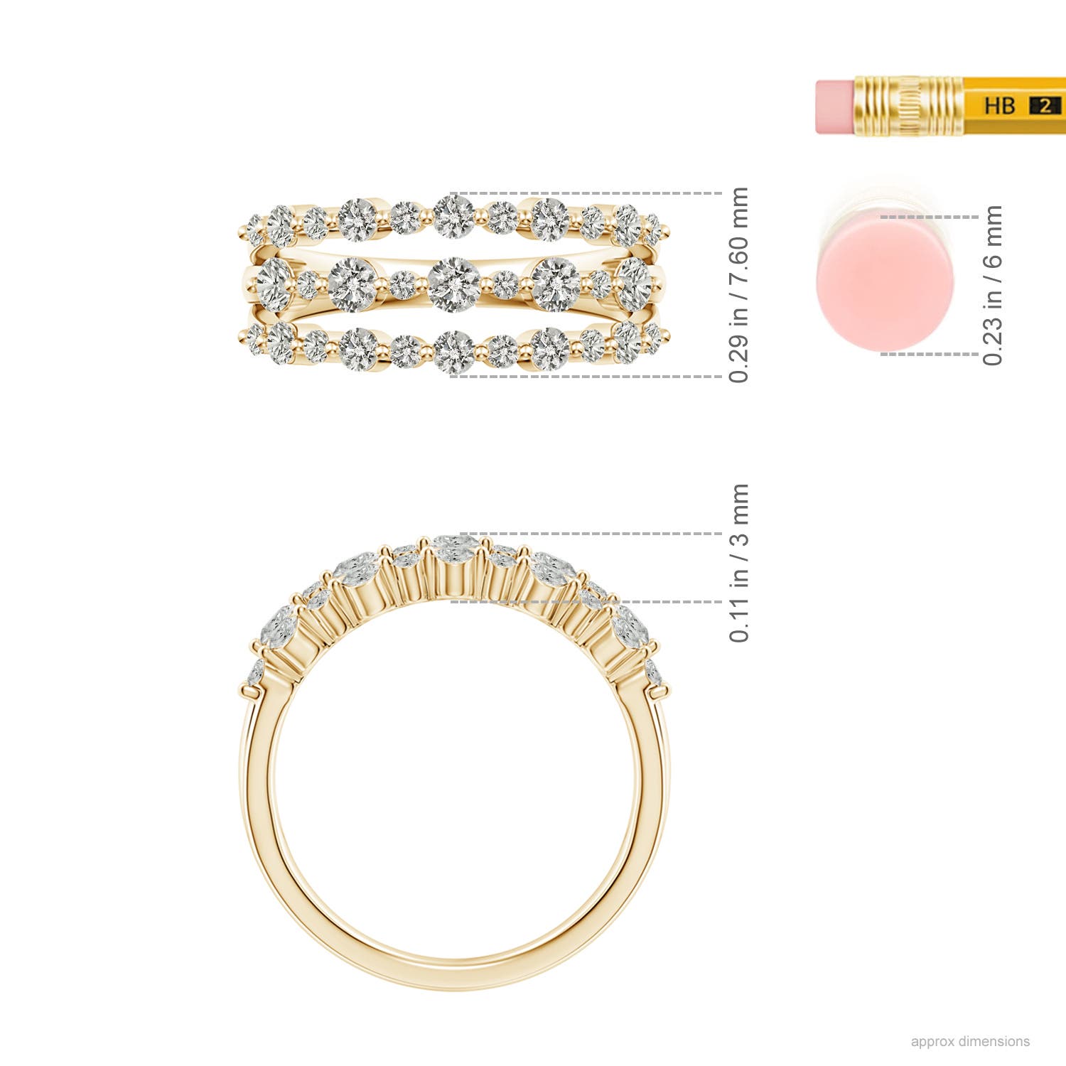 K, I3 / 0.74 CT / 14 KT Yellow Gold