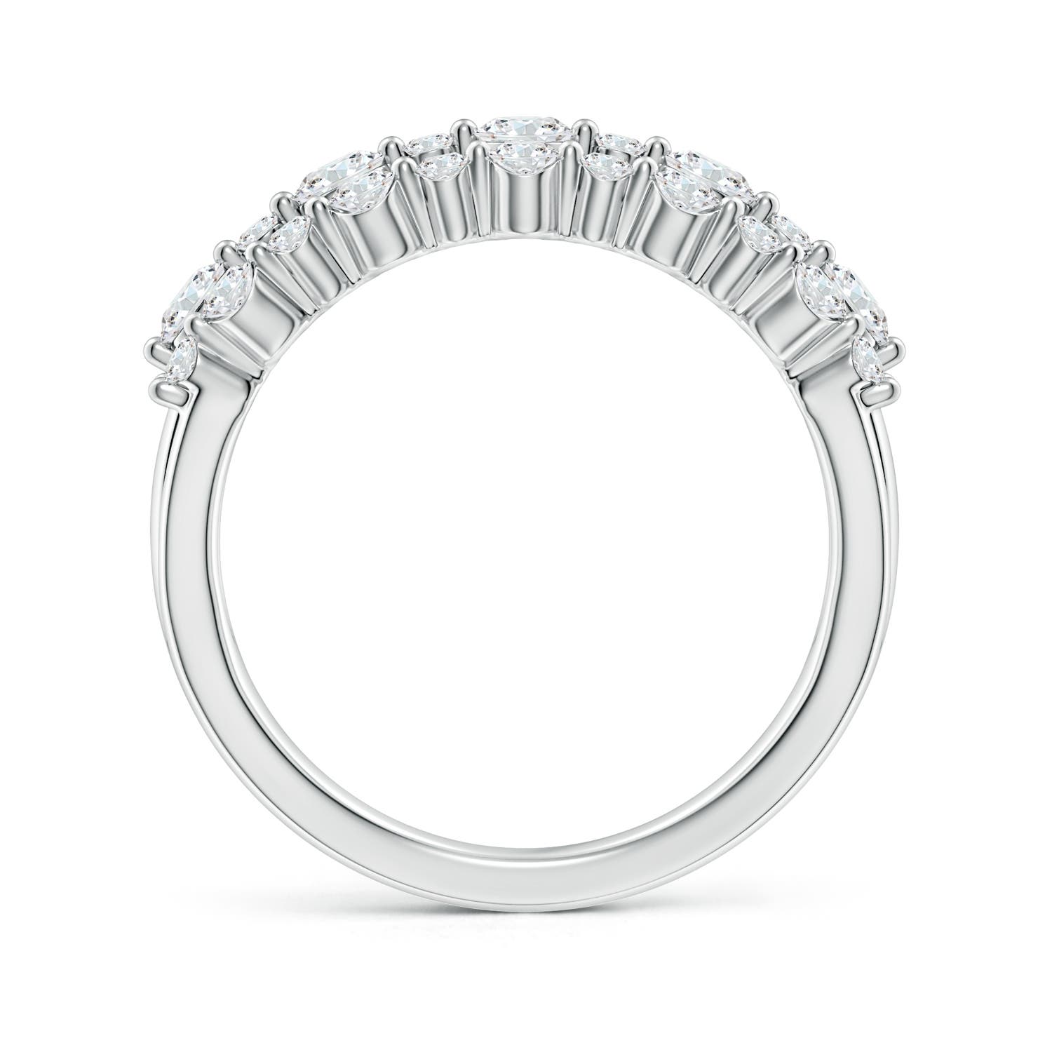 2.8mm GVS2 Three Row Alternating Diamond Anniversary Ring in P950 Platinum