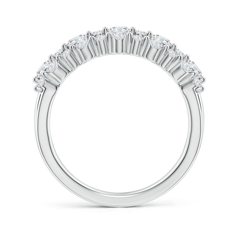 2.8mm GVS2 Three Row Alternating Diamond Anniversary Ring in White Gold side-1