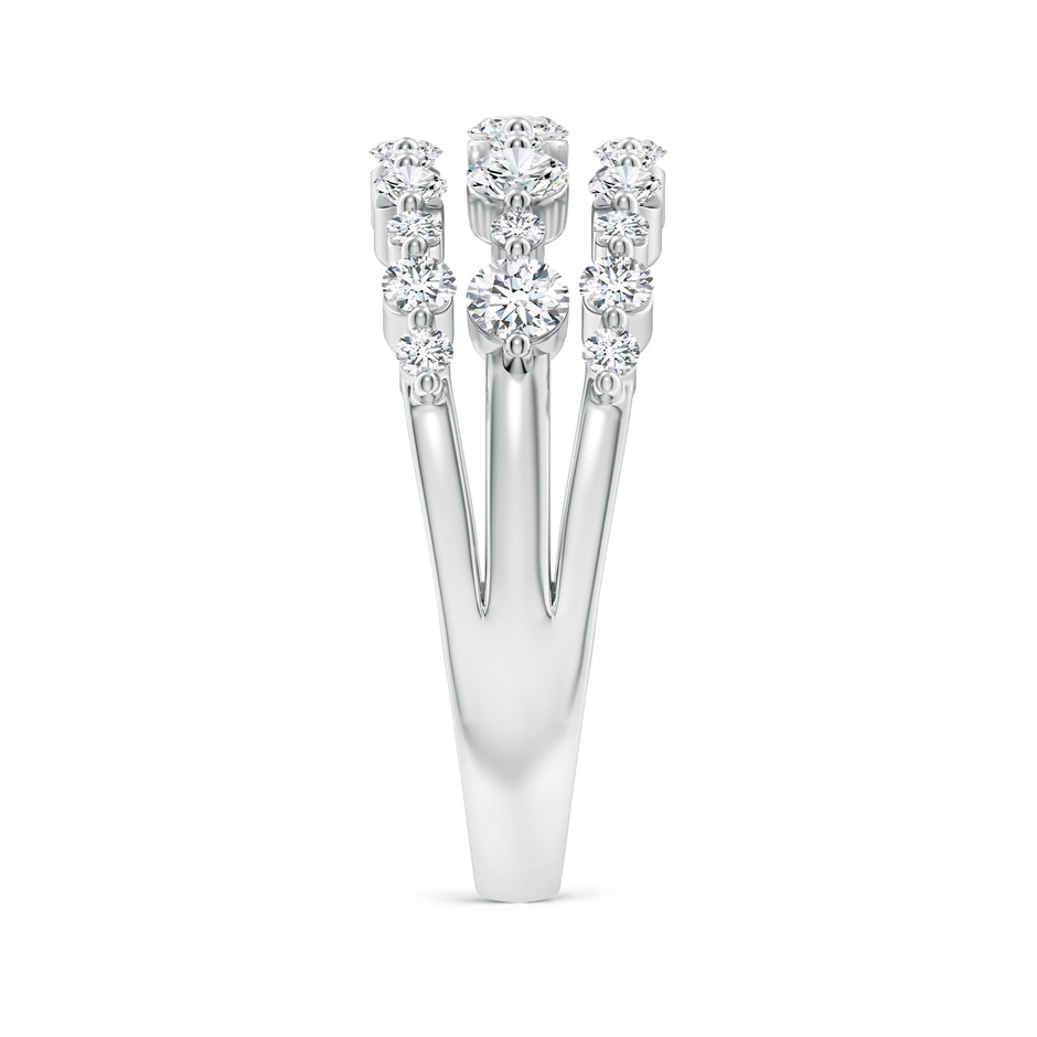 2.8mm GVS2 Three Row Alternating Diamond Anniversary Ring in White Gold body-hand