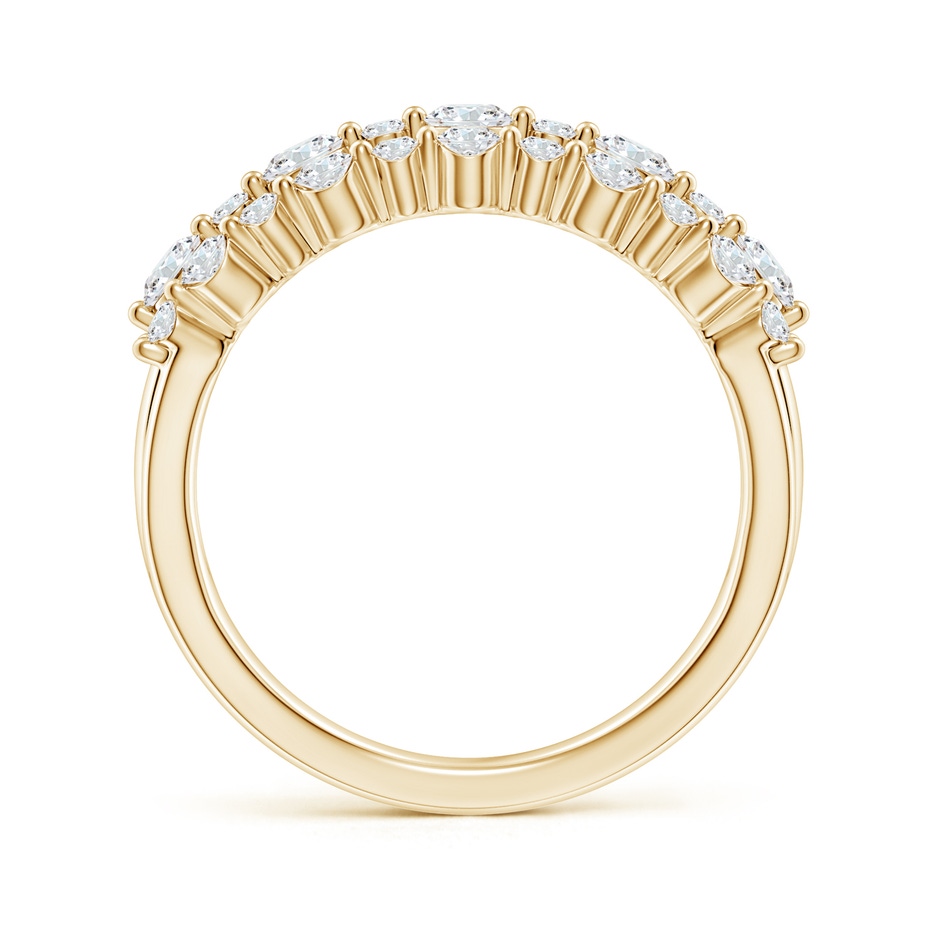 2.8mm GVS2 Three Row Alternating Diamond Anniversary Ring in Yellow Gold side-1